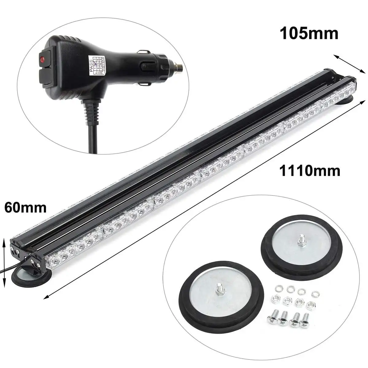 

84Led Vehicle Flash Light Double Side Bar Beacon Emergency Light Amber White Color 12V 24V Professional Flash Lighting
