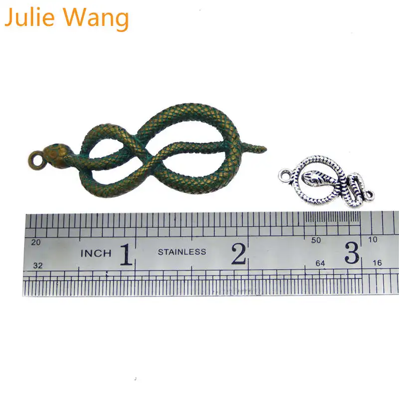 Julie Wang 9 шт. подвески в виде змеи смешанные антикварные цвета сплав животное
