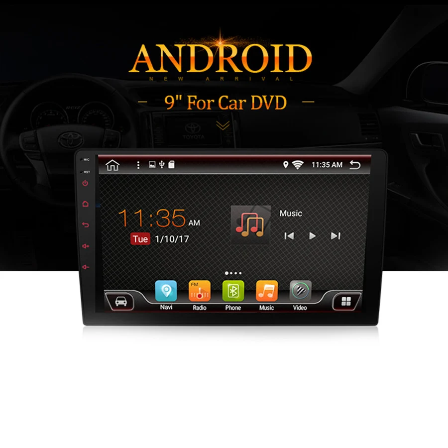 Универсальное автомобильное стерео радио OBD 9 &quotAndroid 7 1 система 1DIN Сенсорный