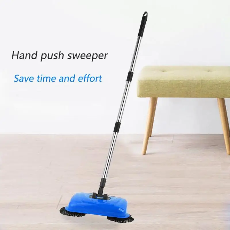 

Stainless Steel Hand Push Handle Sweeper Household Cleaner Machine (Blue)