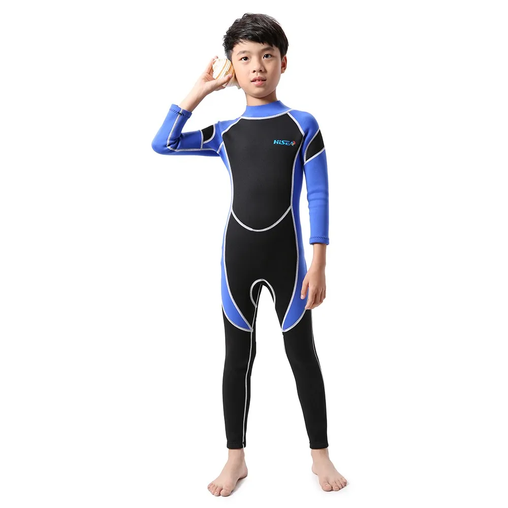 

Kids Neoprene Diving Wetsuit Boys Girls Swimsuits Long Sleeve UV Protection Back Zipper Swimwear