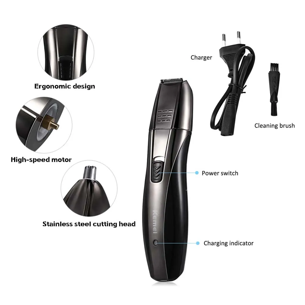 

Kemei KM-6635 3 In 1 Rechargeable Nose Beard Trimmer Ear Sideburns Hair Trimmer Hair Clipper Professional Barber Shaving Machi