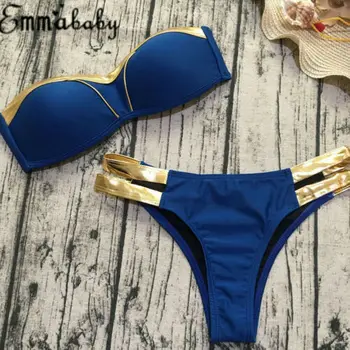 

Fashion Women Push-up Padded Bra Bandage Set Swimsuit Swimwear Bathing