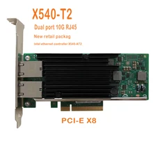 Eastforfuy адаптер с двумя портами для RJ45 PCI-E X8 10 Гб Ethernet конвергентный сетевой адаптер X540-T2