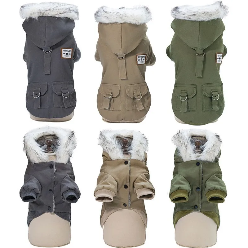 

IDEPET 2018 Soft Warm Dog Clothes Winter clothing for dogs Coat Thicken Pet Clothing Yorkshire dog Coat For Russian Weather 35S