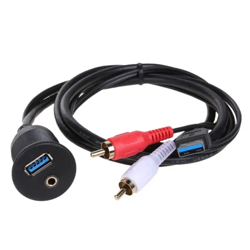 

1 м USB 3,0 3,5 мм AUX к USB3.0 2 RCA Удлинительный кабель для скрытого монтажа автомобиля лодки грузовика приборной панели УДЛИНИТЕЛЬ шнур провод
