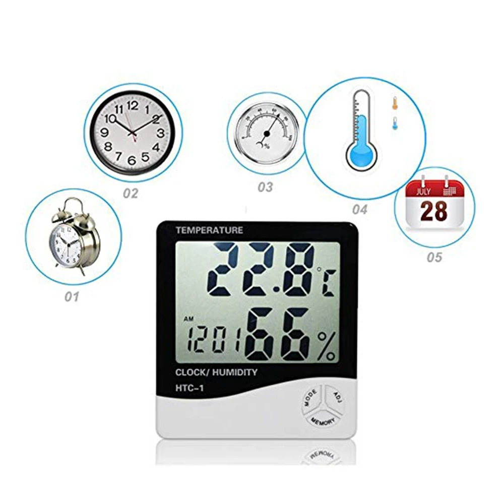 

Mini Black Digital LCD Temperature Humidity Indoor Room Humidity Meter Thermometer Hygrometer Temperature Sensor Humidity