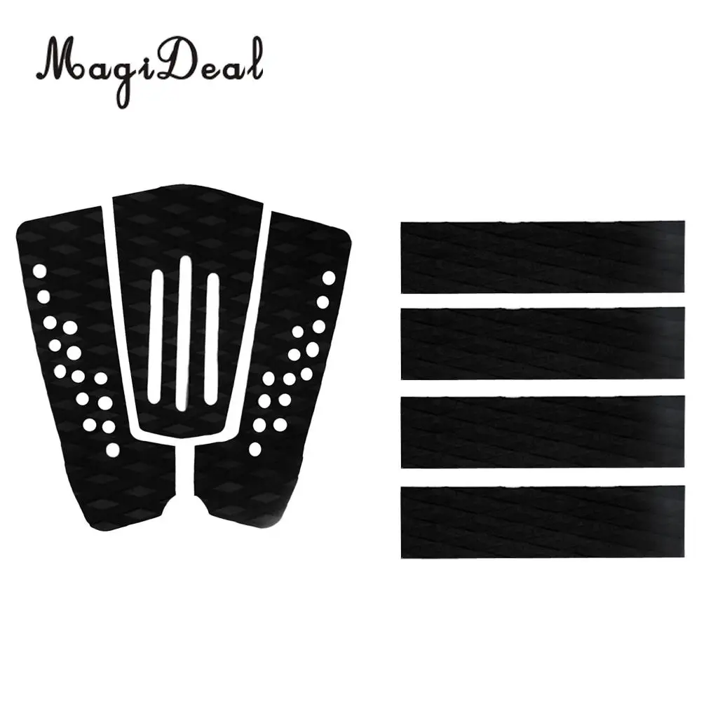 MagiDeal 7 Pcs Non-slip Black EVA Surfboard Surf Traction Pad Deck Grips Tail Pads Kiteboard Bodyboard Skimboard Paddleboard