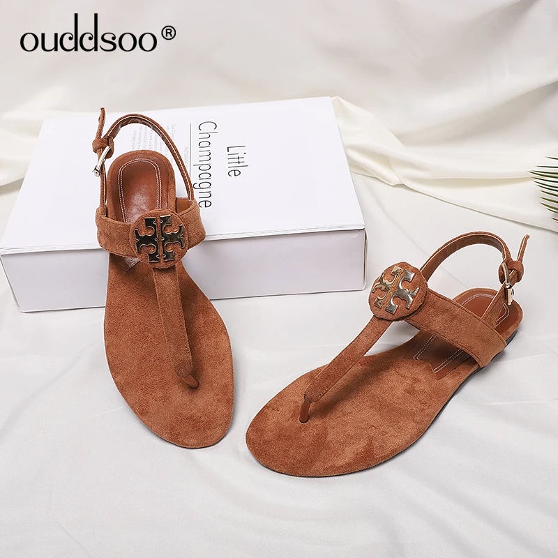 

ODS Summer Sandals Women T-strap Flip Flops flat thong sandals women platform cross Designer Band Ladies Gladiator Sandal Shoes