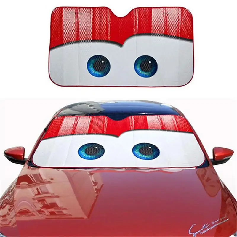 

Automobile Cute Cartoon Folding Sunshade Visor 130*70 Car Solar Protection Foils Car Front Window Visor Sunscreen Curtain