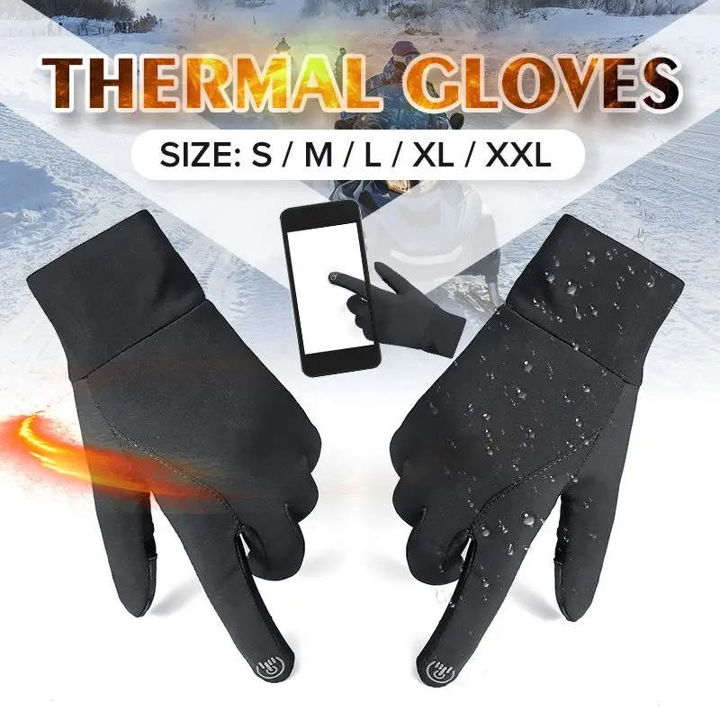 Guantes de moto impermeables a prueba de viento para hombre Guantes de invierno cálidos de dedo completo al aire libre Guantes de protección para la pantalla táctil