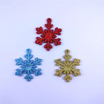 

4.5CM Trident Snowflake 24pcs Plastic Glitter Snowflakes Crafts Christmas Tree Pendant Ornament DIY Art Party Home Decoration