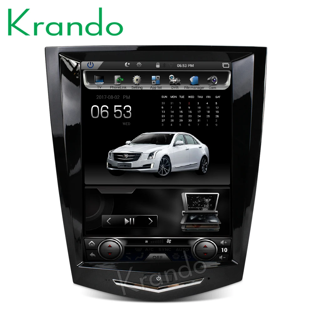 Sale Krando Android 8.1 10.4" Tesla Vertical screen car GPS radio navigation for Cadillac ATS XTS CTS SRX radio entertainment player 1