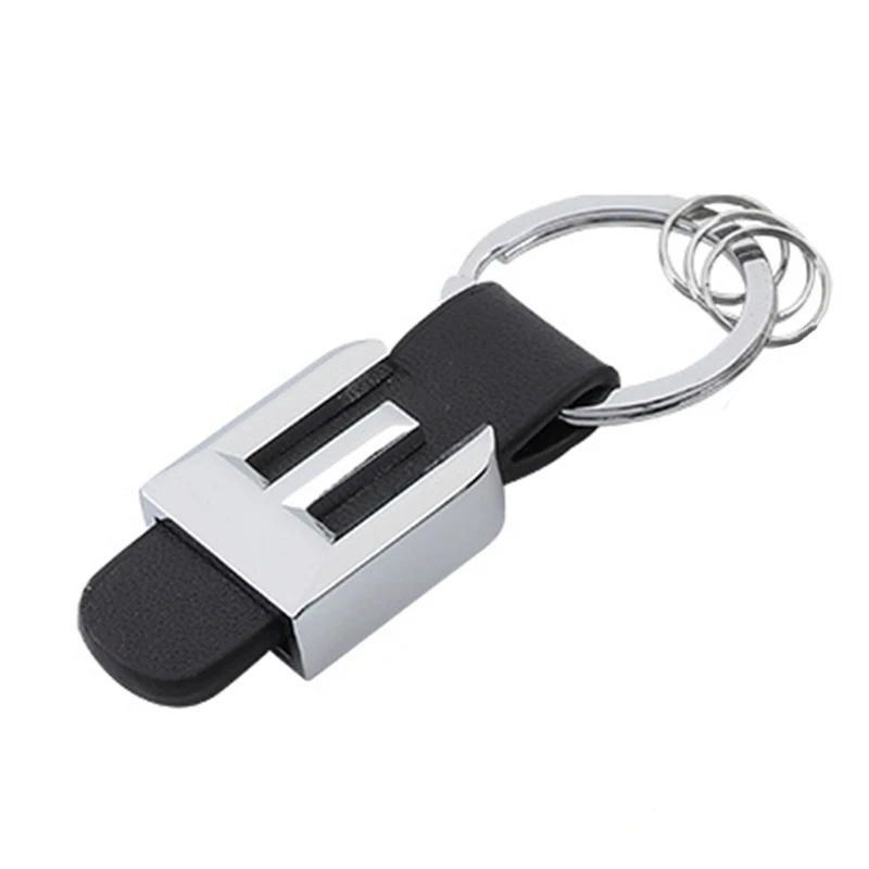 

3D Metal Leather Strap Keychain Keyring Zinc Alloy Poly Urethane Leather Key Chain Ring For Mercedes-Benz