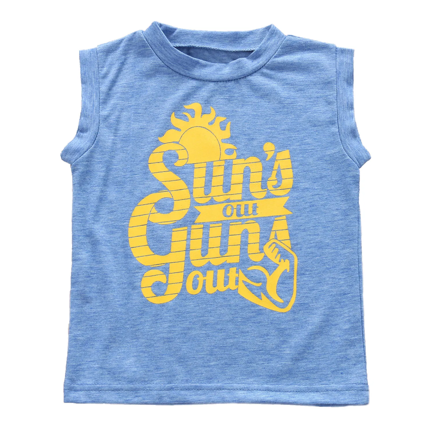 

Sun's Out Guns Out Letter Print Tank Top For Boys