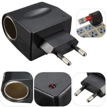 

New 1Pcs Socket EU / US Plug 220V AC Power to 12V DC Car Cigarette Lighter Converter Adapter Electrical Socket