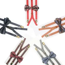 1,5 см ширина прочные подтяжки мужские/женские ПУ подтяжки и бабочка набор узел Синтетическая кожа подтяжки Y назад 3 зажима Свадебная вечеринка одежда