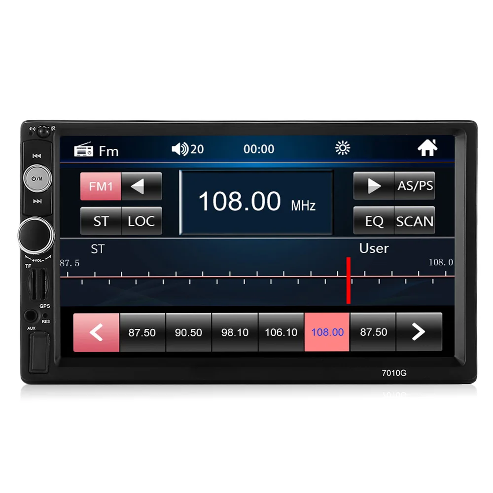 

7010G 2 Din Car Radio Multimedia Player 7 inch HD Touch Screen GPS Navigation Bluetooth Steering Wheel Control FM Radio AV Input