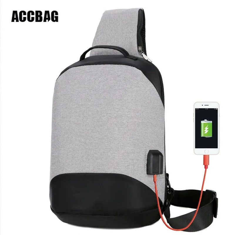 

Fashion Men Male Shoulder Bag Chest Messenger Crossbody Bags USB Charging Anti Theft Water Resistant Large Capacity Oxford Bag