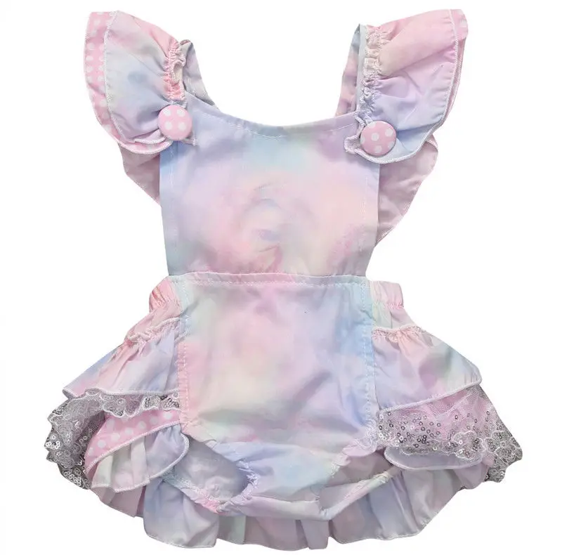 

US Toddler Baby Girl Lace Backless Bowknot Romper Bodysuit Outfit Summer Sunsuit