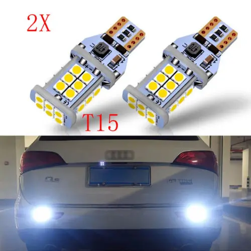 

2PCS High Power 8W 3030-SMD 912 T15 W16W LED Bulbs For Car Backup Reverse Lights