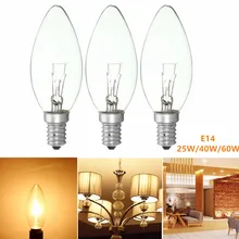 Горячая лампа накаливания E14 25 Вт/40 Вт/60 Вт холодильник светильник свеча энергосберегающая лампа теплый белый AC220-230V