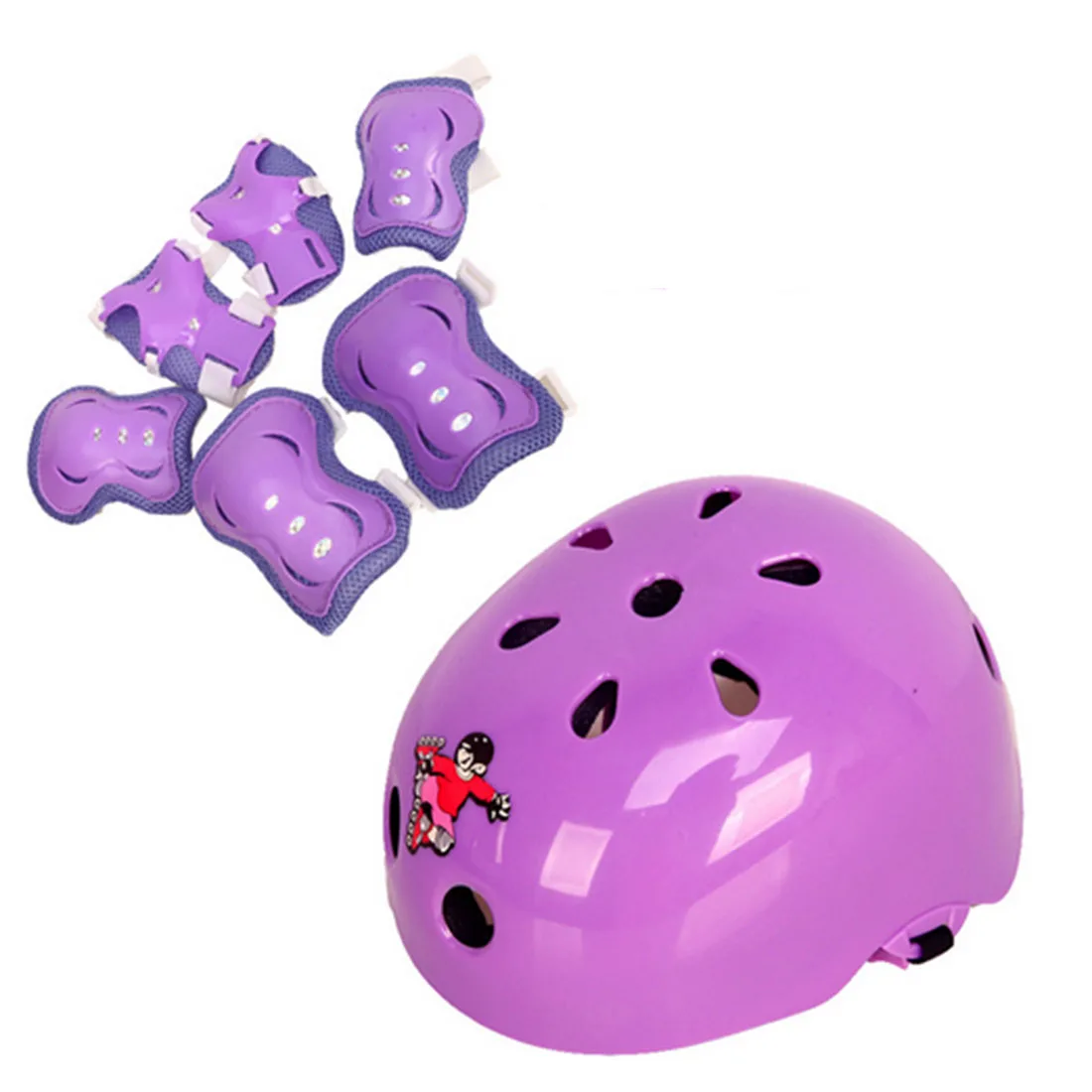 

7Pcs Children Bicycle Safety Helmet Free Size Protective Gear Set for Kids Outdor Roller Skating Cycling Equipment High Quality