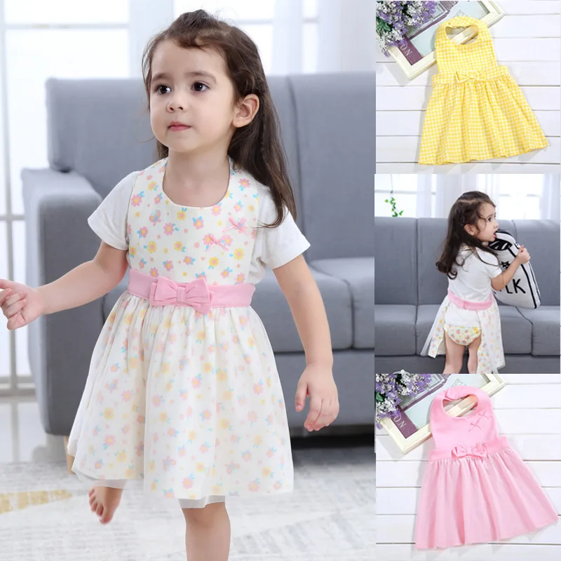 

New Clothes Overclothes Skirt Pure Cotton Children Japan And South Korea Wind Pleated Skirt Waterproof Back Dressing Bib Skirt