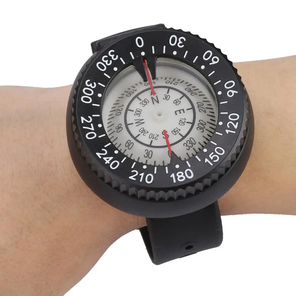

Wristwatch Type Compass Outdoor Tools 50M Waterproof Night Vision Wrist Compass Wristband for Scuba Diving Camping Hiking