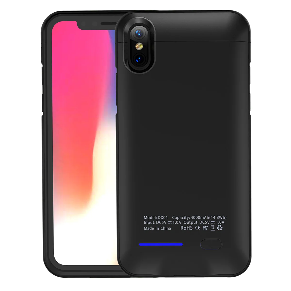 

Capacity Battery Charger Case For iPhone X/Xs Case 4000mAh Power Bank Charging Case External Backup Charger case For iPhone X/Xs