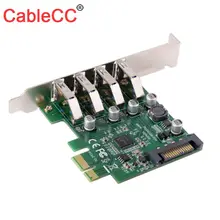 Cablecc 4 порта PCI-E для USB 3,0 концентратор PCI Express Expansion Card адаптер 5 Гбит/с для материнской платы