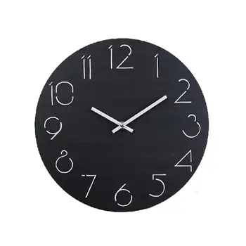 

1pc Dial Simple Round Battery Operated Decorative Silent Wall Hanging Clock for Office Living Room Kitchen Bedroom