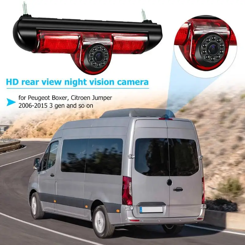  VODOOL Car 3rd Brake Light Rear View Camera IP68 Waterproof LED Night Vision Camera For Citroen Jum - 32964239458