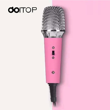 

DOITOP Mini Metal Microphone Wired Condenser Magic Karaoke Microfono for Mobile Phone Record Music Mikrofon For PC and Computer