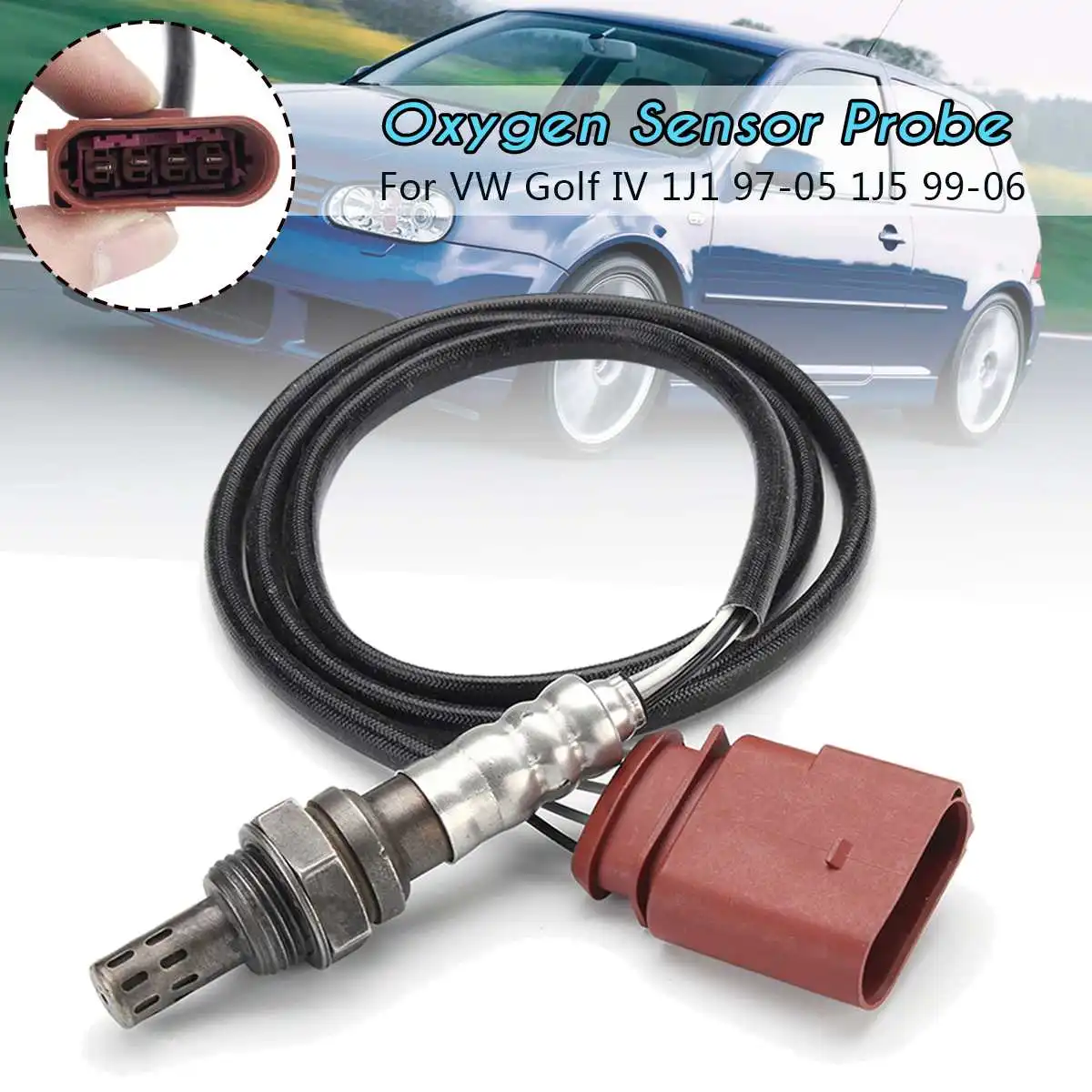 

Auto 4 Wire Front Lambda Oxygen Sensor Probe For VW Golf IV 1J1 97-05 1J5 1999-2006 Rear