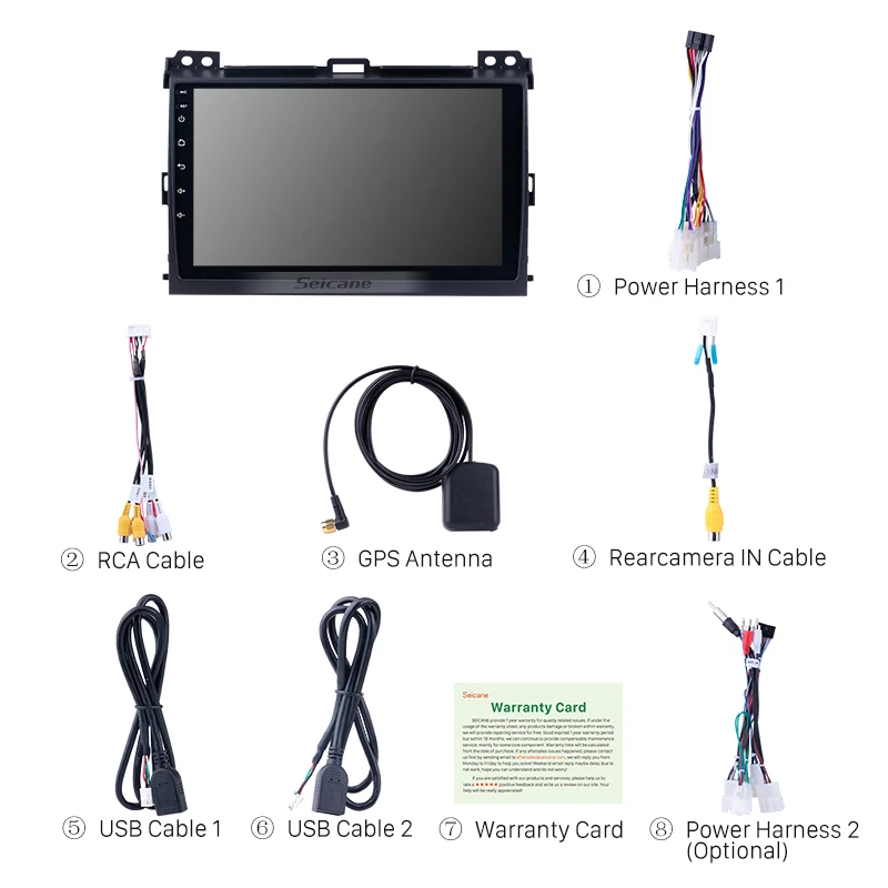 Sale Seicane 2Din Android 8.1 9 Inch Car Radio For 2007 2008 2009 2010 Toyota Prado Head Unit GPS Multimedia Player Wifi Bluetooth 3