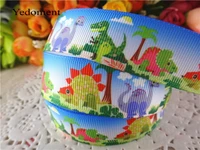 2014 Новое поступление 7/8 ''(22 мм) Животные Динозавр напечатанные ленточки из мультфильма лента diy банты для волос 10 ярдов WQ147208 - изображение