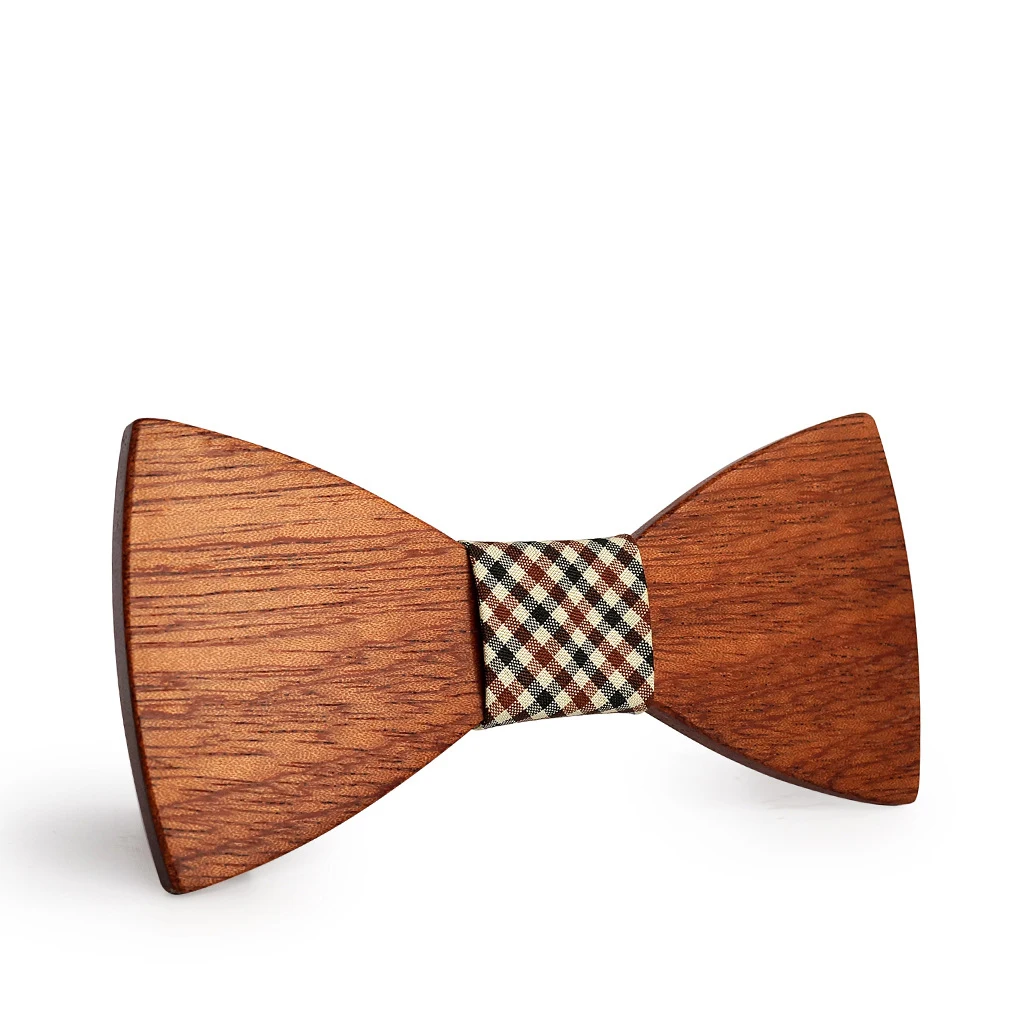 

2019 new European and American trend brand wood bow tie, simple fashion casual wood accessories