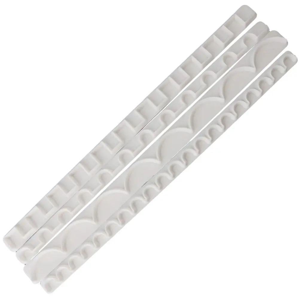 

4PCS Fondant House Shape Press Mold Cookie Cutter Cake Frill Edge Making Embossed Cutters Set Sugarcraft Lace Mold Tool