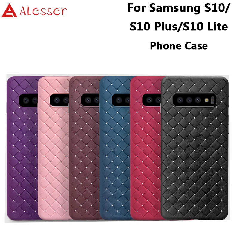 

Alesser For Samsung Galaxy S10 S10 Plus Woven pattern Silicone Case Soft Back Cover Protective Case For Samsung Galaxy S10 Lite