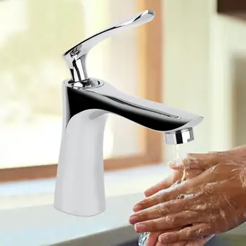 

G1/2" Kitchen Bathroom Basin Faucet Single Hole Hot and Cold Water Faucet Tap Brass