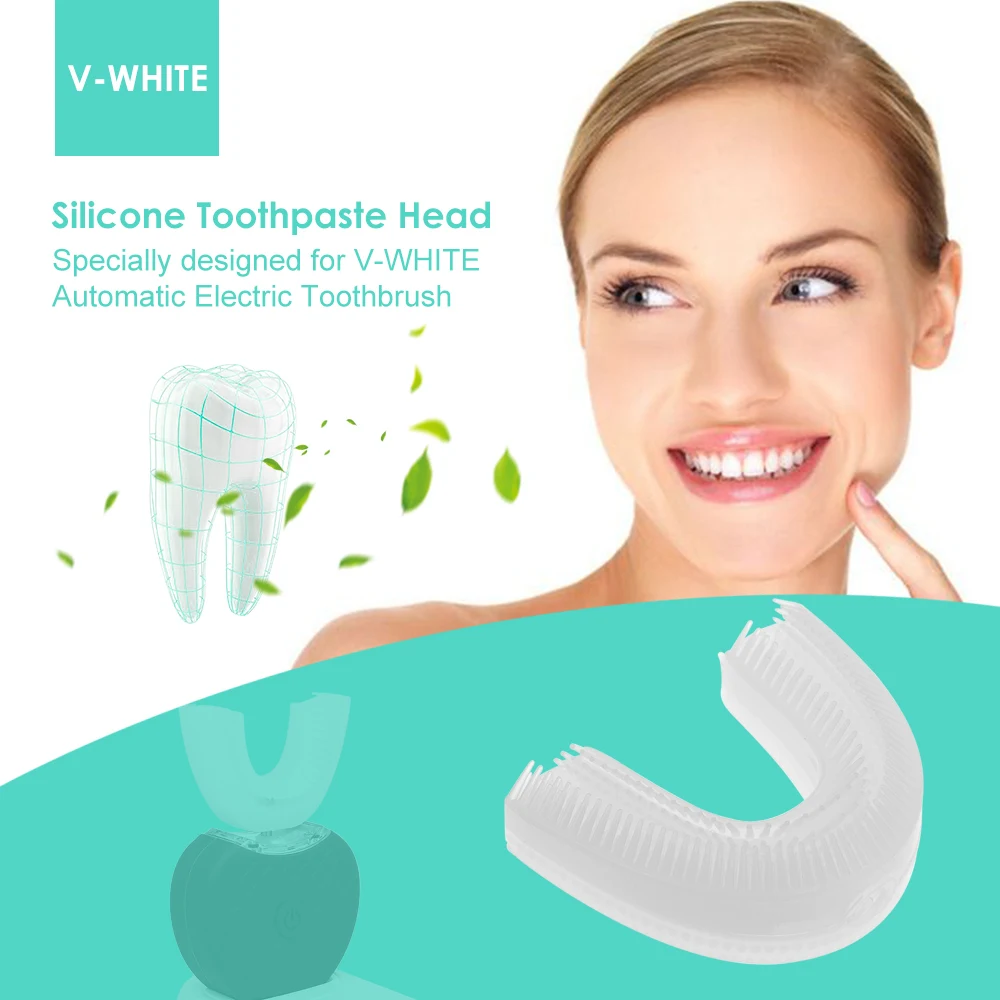 

V-WHITE U-shape Silicone Toothpaste Head High Quality Silica Gel Head Automatic Electric Toothpaste Head