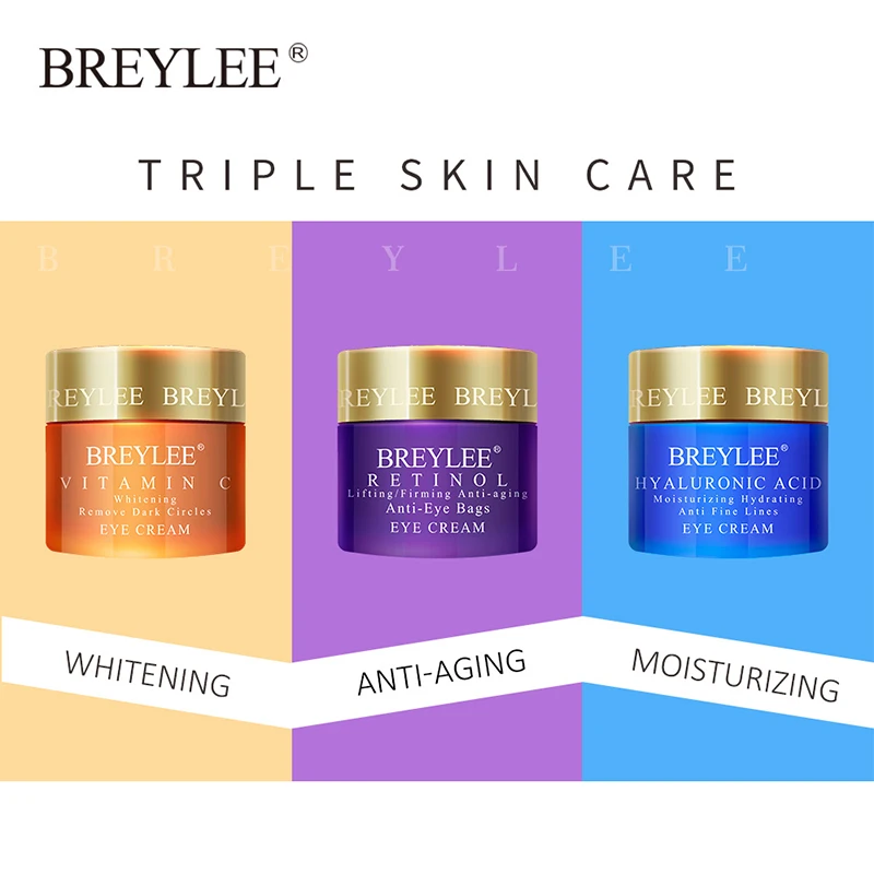 

BREYLEE Eye Cream Eyes Serum Hyaluronic Acid Moisturizing Ageless Retinol Anti Wrinkle Firming Vitamin C Whitening Skin Care 20g