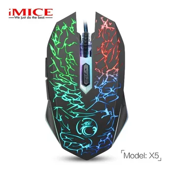

IMice X5 Gaming Mouse Professional USB Optical Computer Game Mause Wired Gamer 2400 DPI 7 Colorful Backlight 5D Mice For LOL PC
