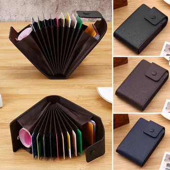 

Fashion Unisex Business ID Credit Card Wallet Holder Name Cards Case Pocket Organizer 9 Card Slots+2 Multi-functional Position