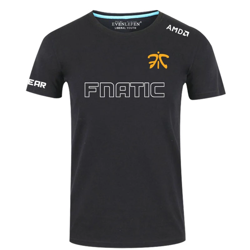 

League of Legends S8 Finals Fnatic Team Short Sleeve T-Shirt O neck harajuku casual Game LOL Team FNC Cotton Tops Tees