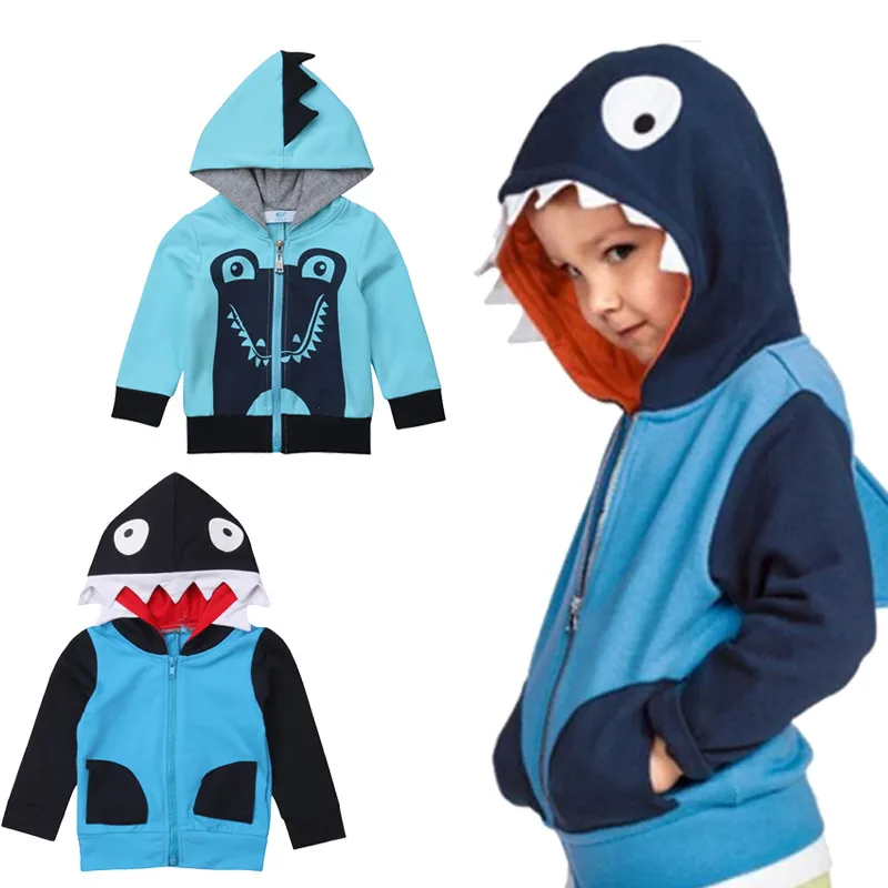

CANIS Kids Girl Boy Hoodies Winter Autumn Warm Cartoon Shark Hoodie Coat Hooded Zip up Sweatshirt Sweater Jacket Girls Boys