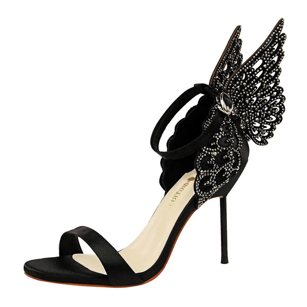 

Carole Levy 2019 Summer New Fashion Nightclub Sexy Evening Dress High Heel stiletto Women's Shoes Crystal Angel Wings