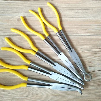 

0/25/45/90 Degree Bent Nose Pliers 270mm Extra Long Pliers Bent Nose or O-shape Tip Craft Repairing Tool