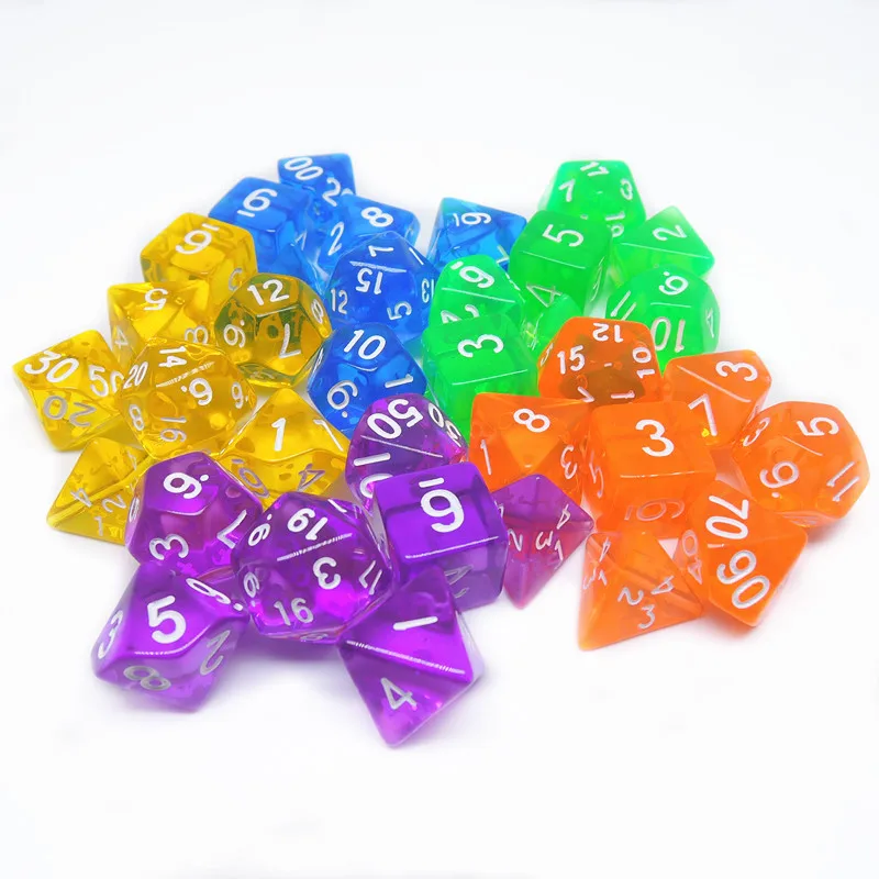 

Transparent suit seven grain D&D polyhedral dice dice digital board games